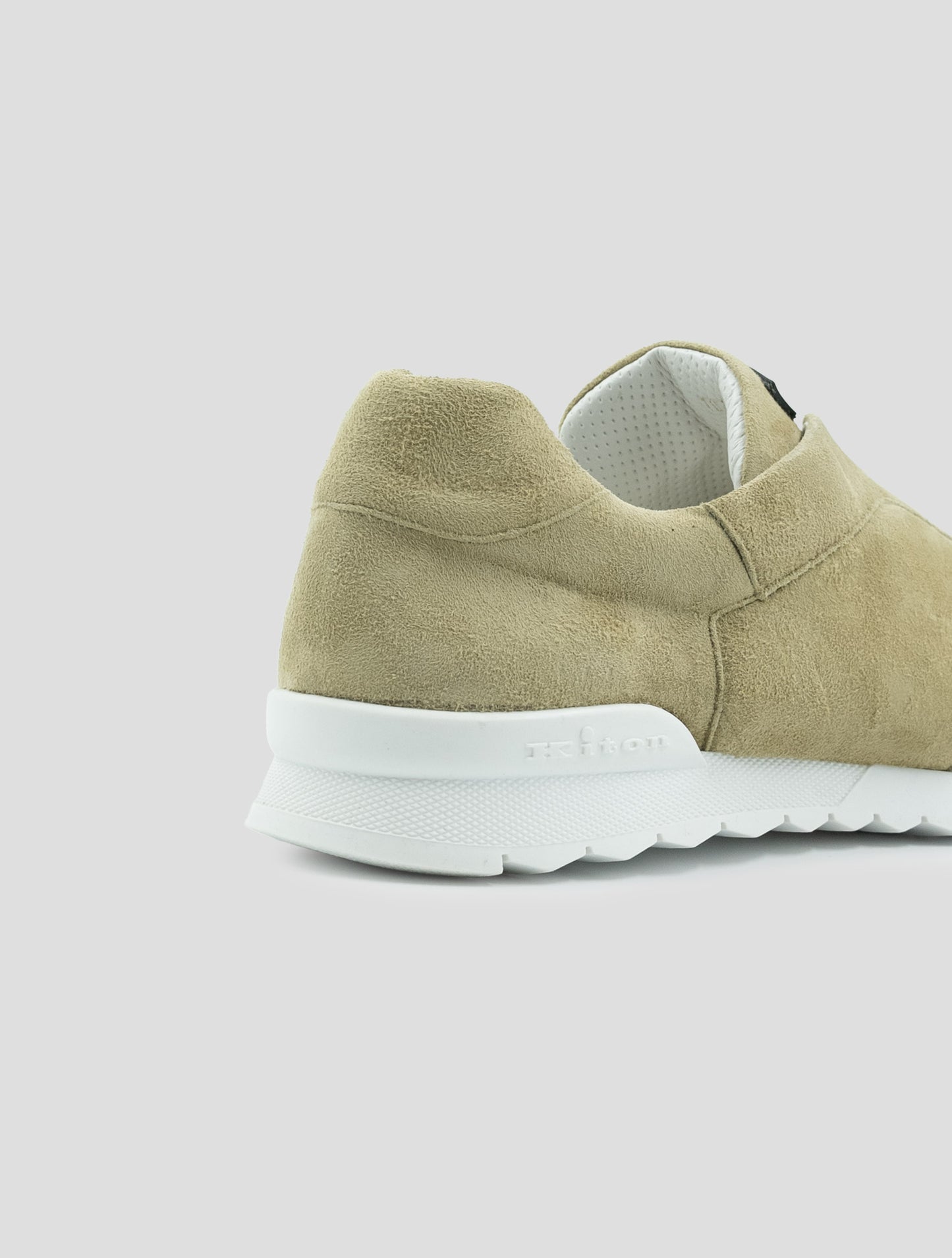 Kiton Beige Leather Suede Sneakers