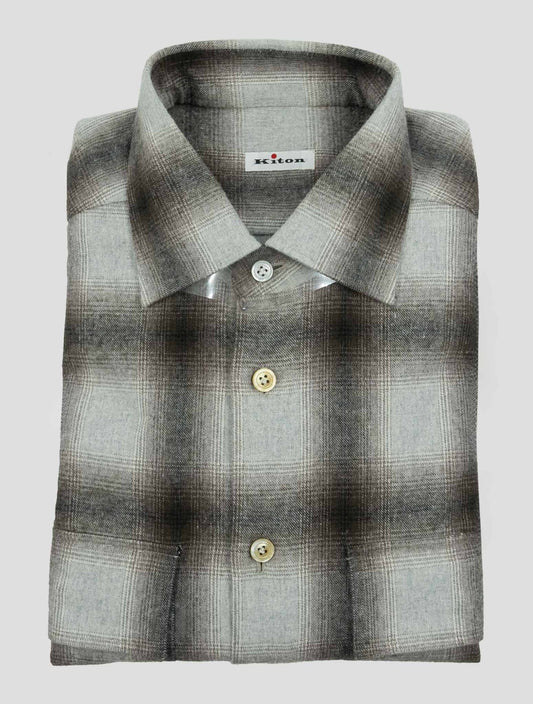 Kiton Gray Cotton Shirt