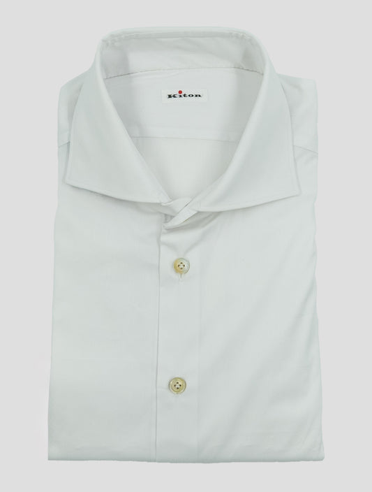 Kiton White Cotton Pa Ea Shirt