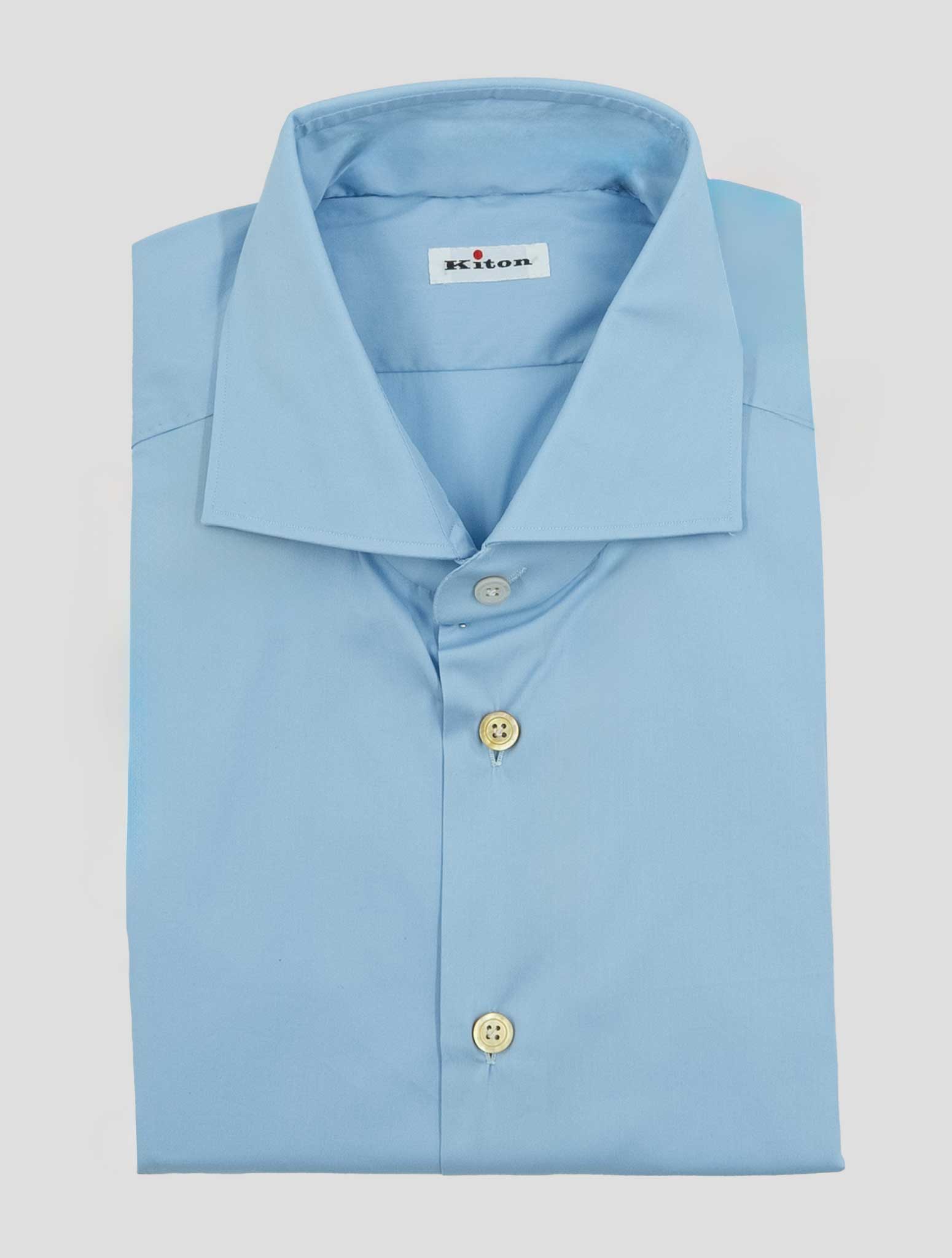 Kiton Light Blue Cotton Pa Ea Shirt