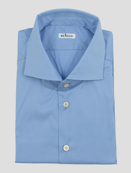 Kiton Blue Cotton Pa Ea Shirt