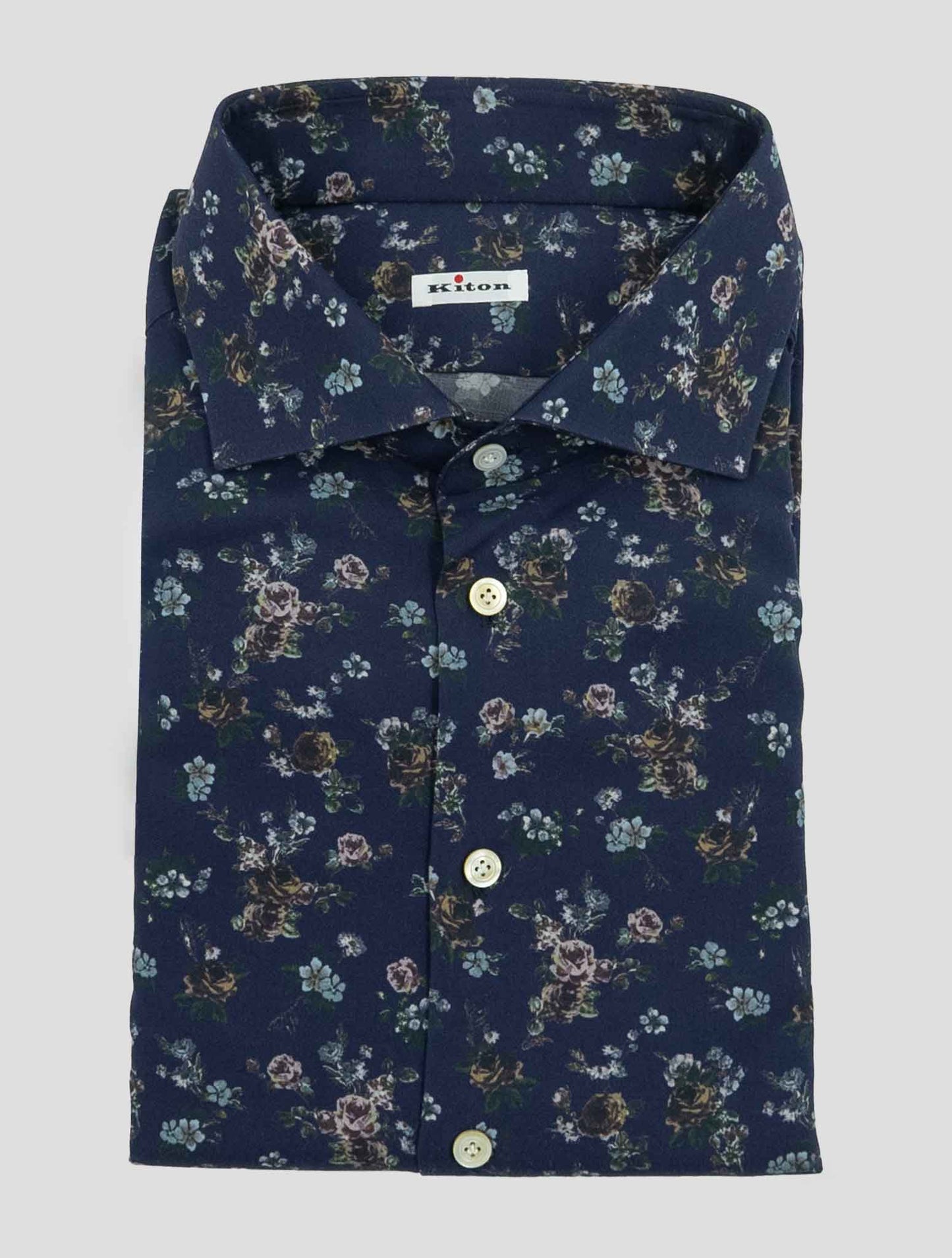 Kiton Blue Wool Shirt