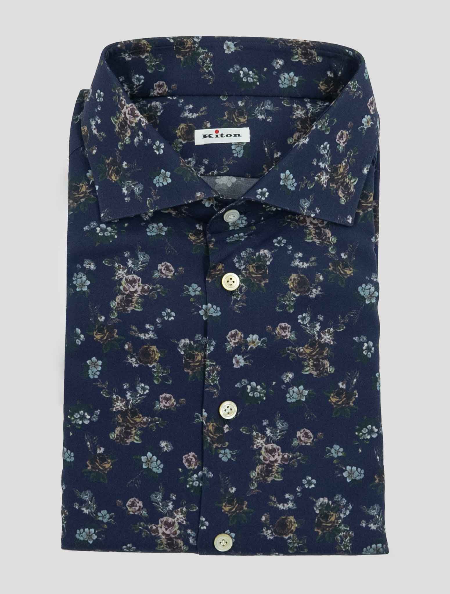 Kiton Blue Wool Shirt