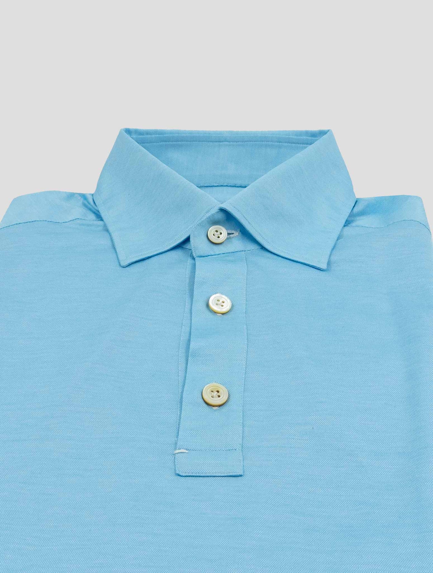 Kiton Light Blue Cotton Polo Shirt