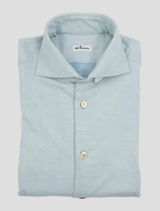 Kiton Light Blue Cotton Shirt