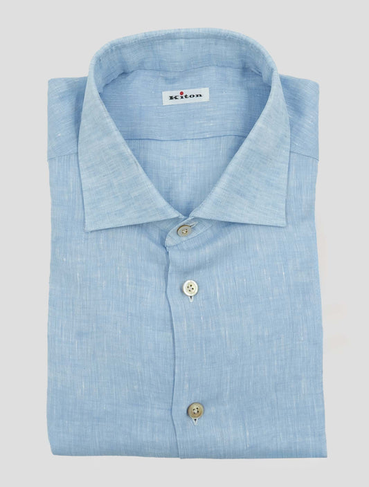 Kiton Light Blue Linen Shirt