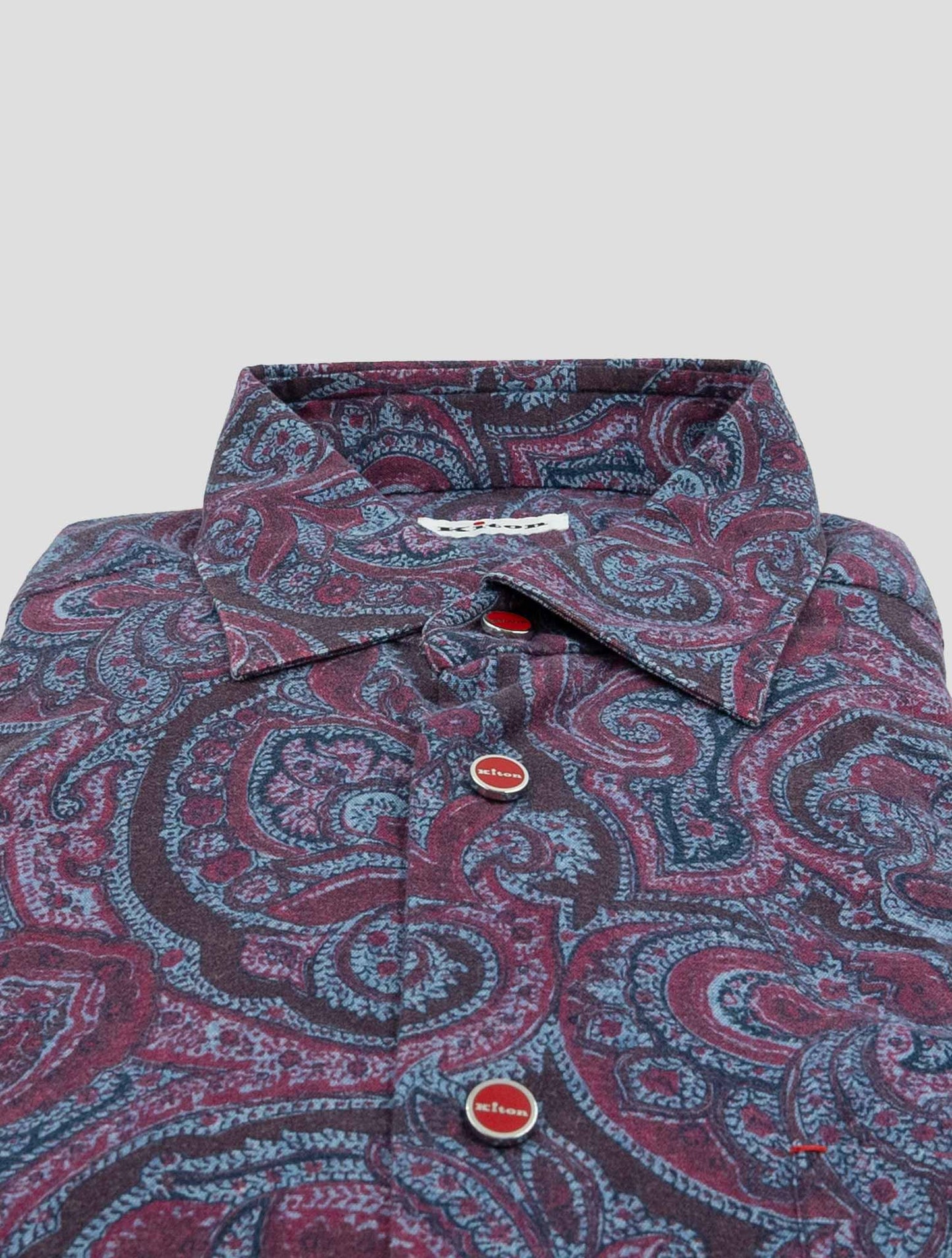 Kiton Burgundy Cotton Ciro Shirt