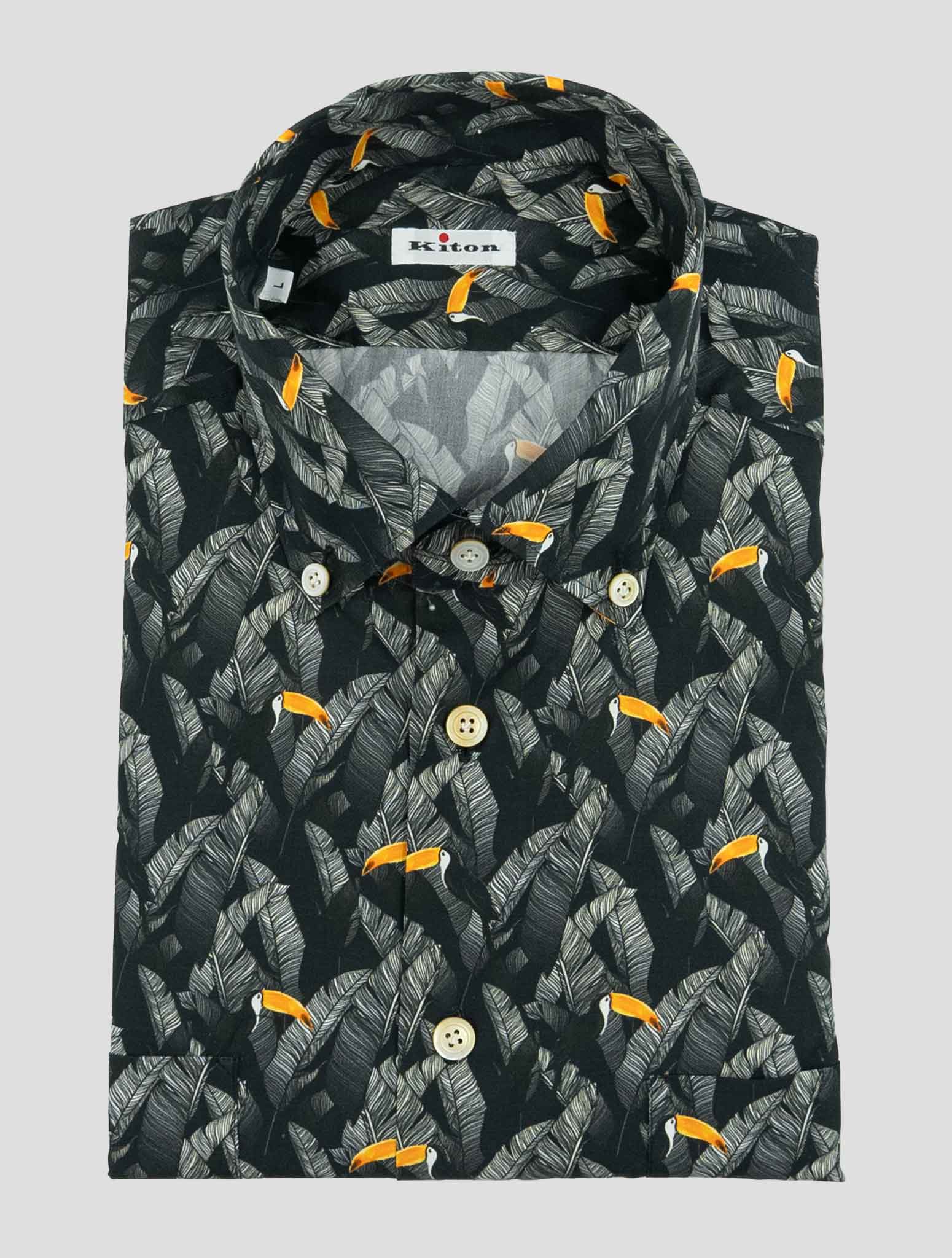 Kiton Black Cotton Ciro Shirt