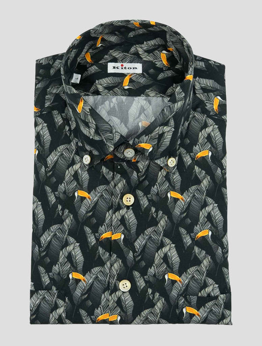 Kiton Black Cotton Ciro Shirt