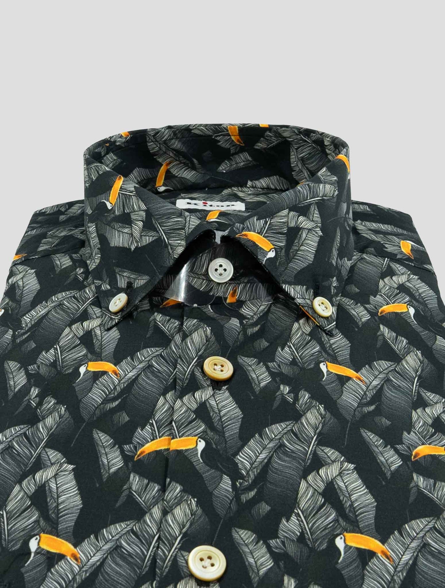 Kiton Black Cotton Ciro Shirt
