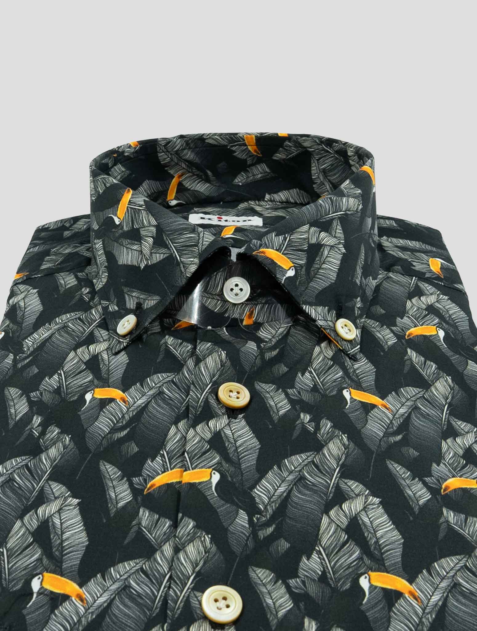 Kiton Black Cotton Ciro Shirt