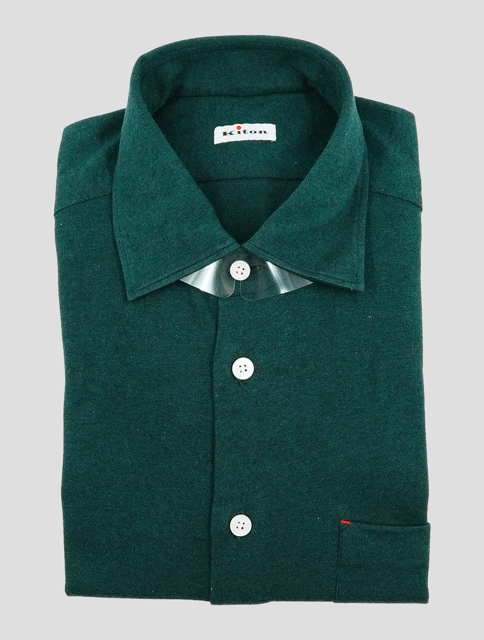 Kiton Green Cotton Cashmere Nerano Shirt