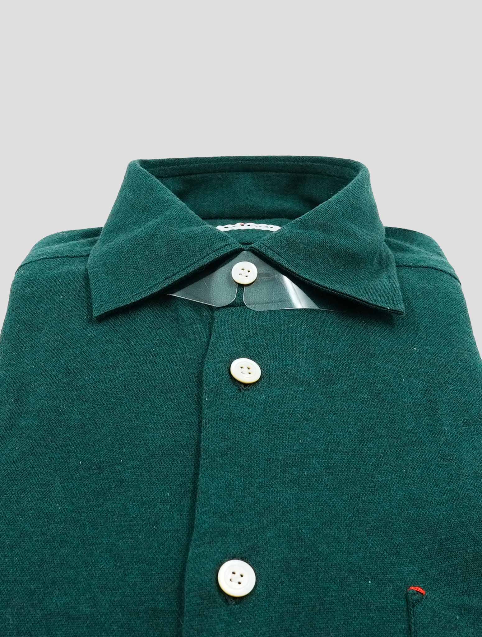 Kiton Green Cotton Cashmere Nerano Shirt