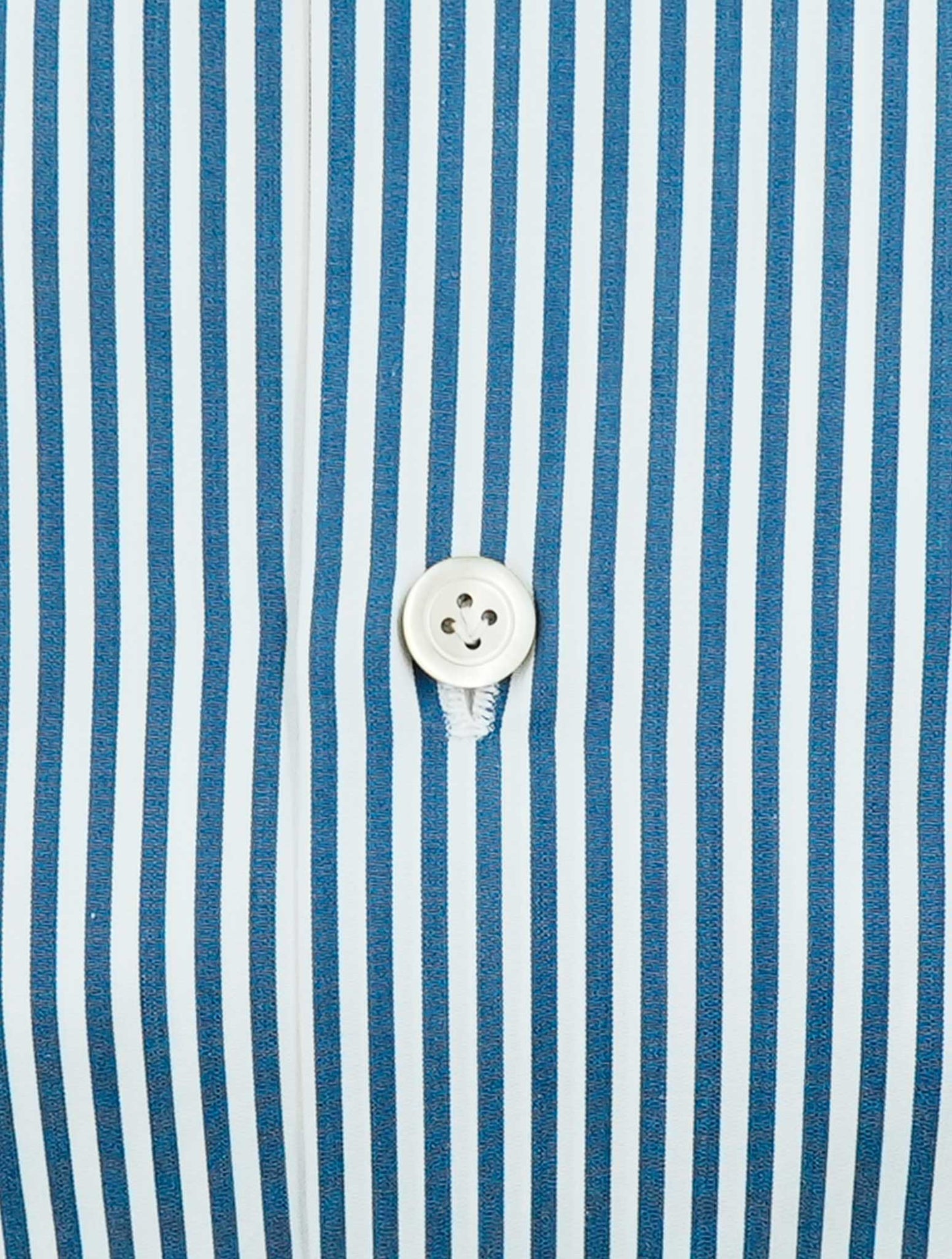 Kiton Blue White Cotton Shirt