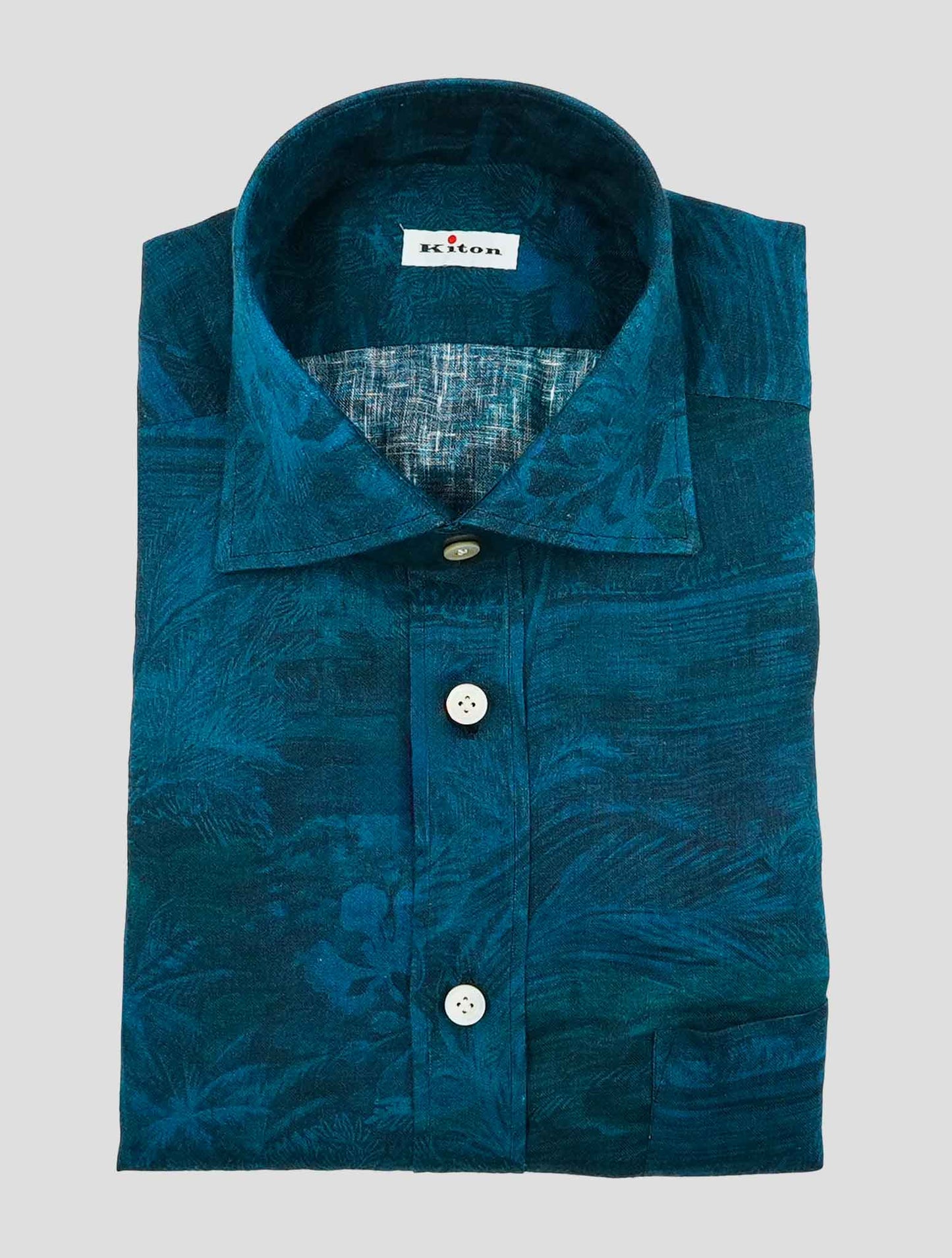 Kiton Blue Linen Shirt