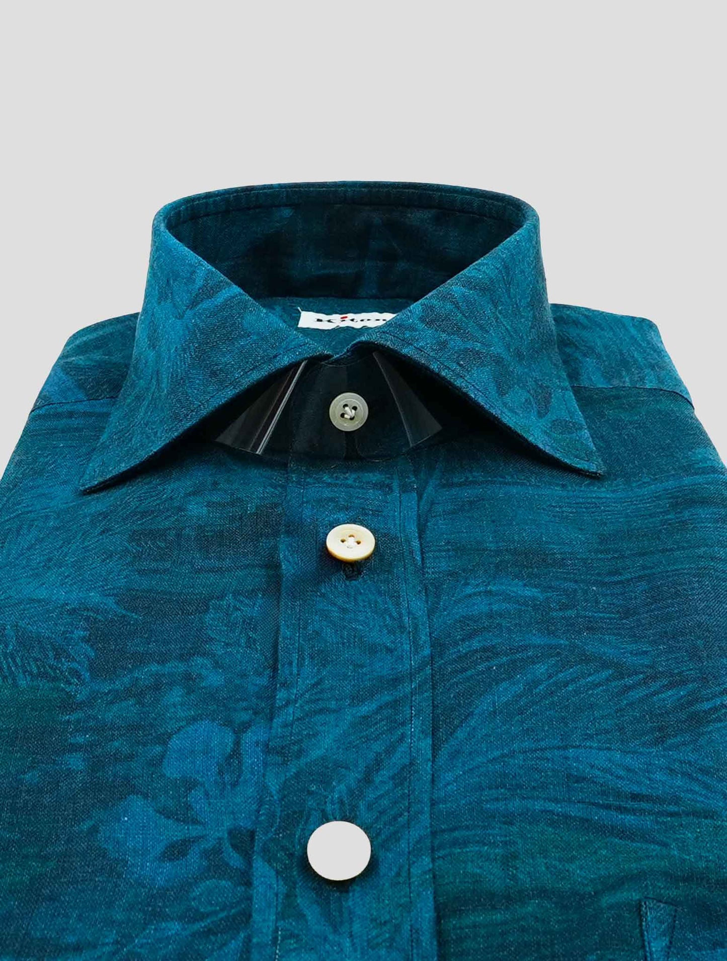 Kiton Blue Linen Shirt