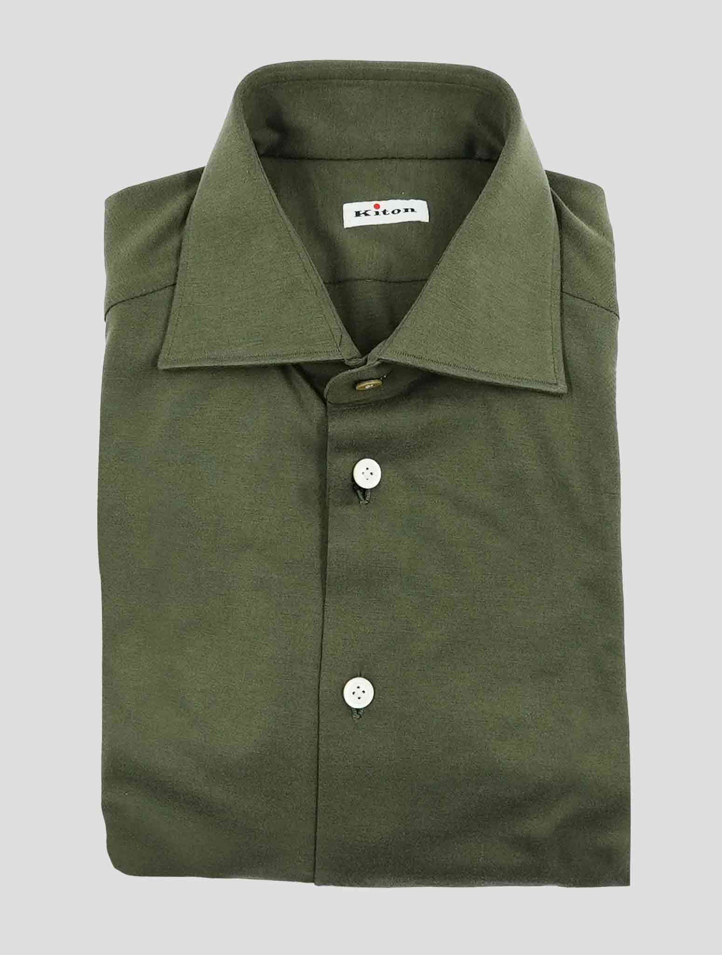 Kiton Green Silk Cotton Shirt
