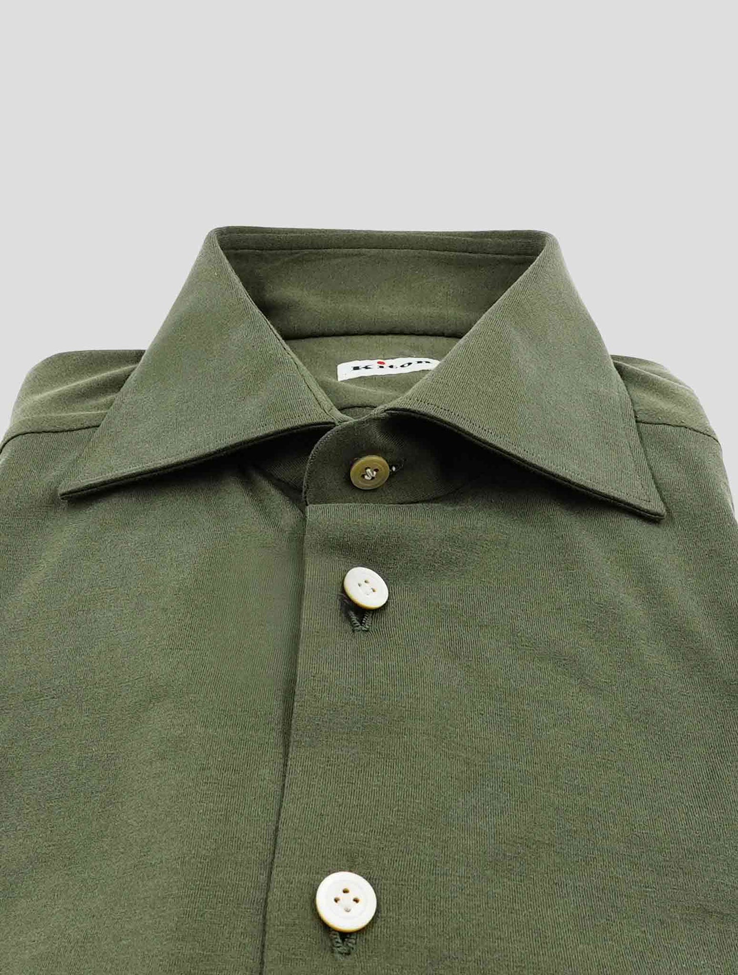 Kiton Green Silk Cotton Shirt
