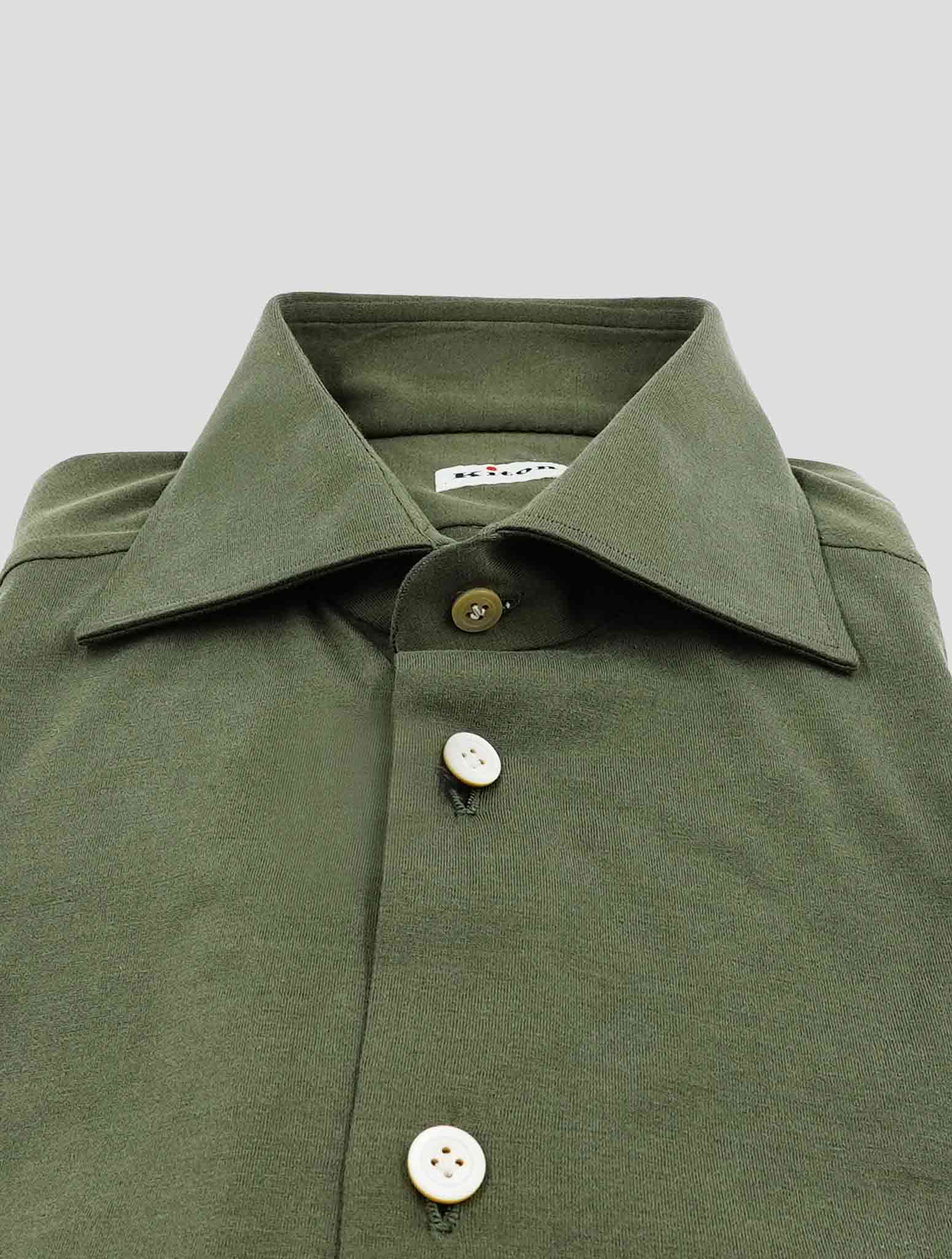 Kiton Green Silk Cotton Shirt