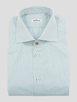 Kiton White Blue Cotton Shirt