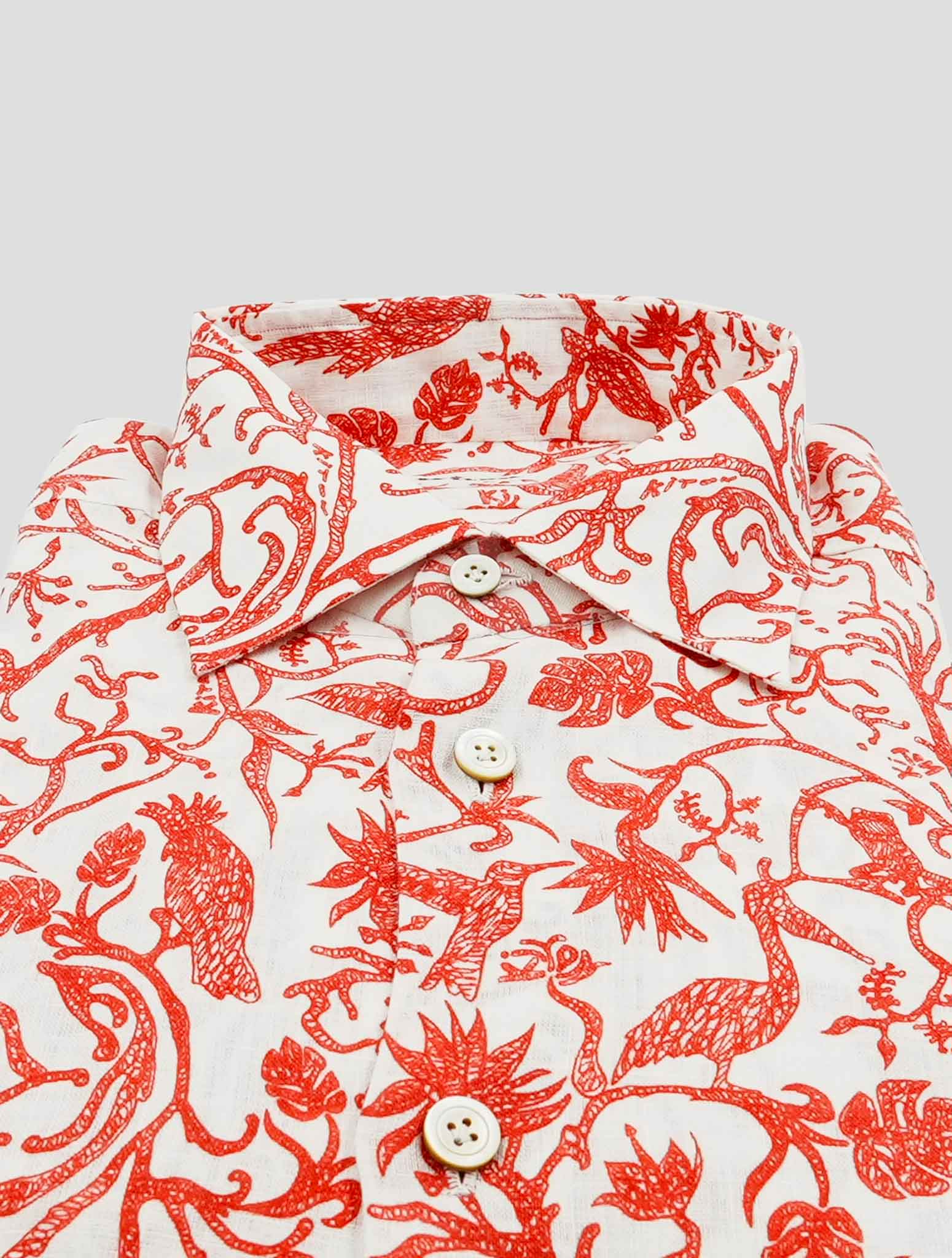 Kiton Red White Cotton Shirt – Mr.PianiK
