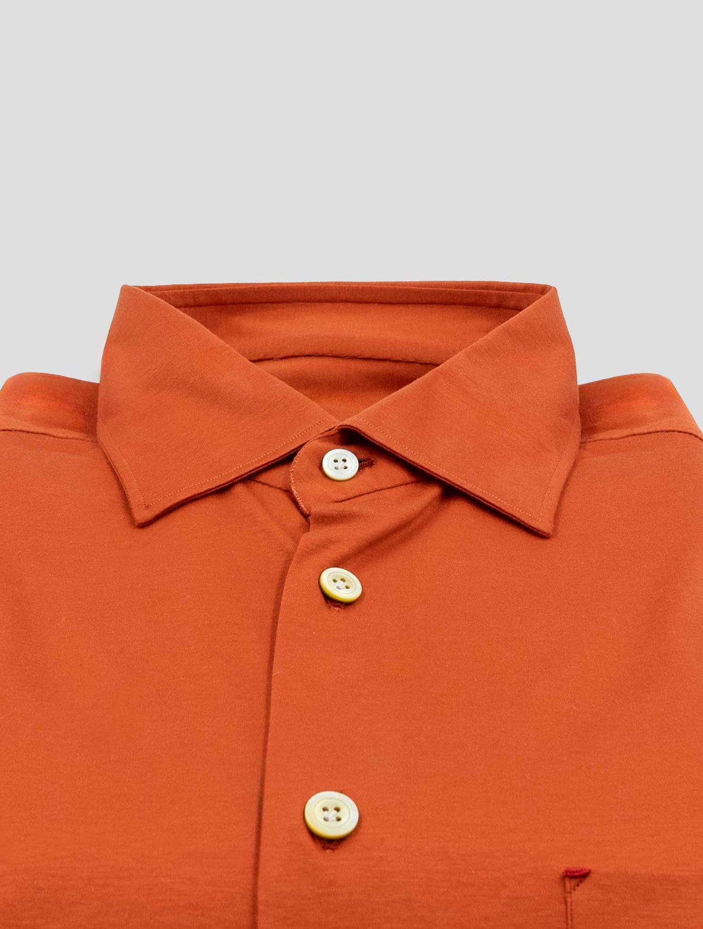 Kiton Orange Cotton Shirt