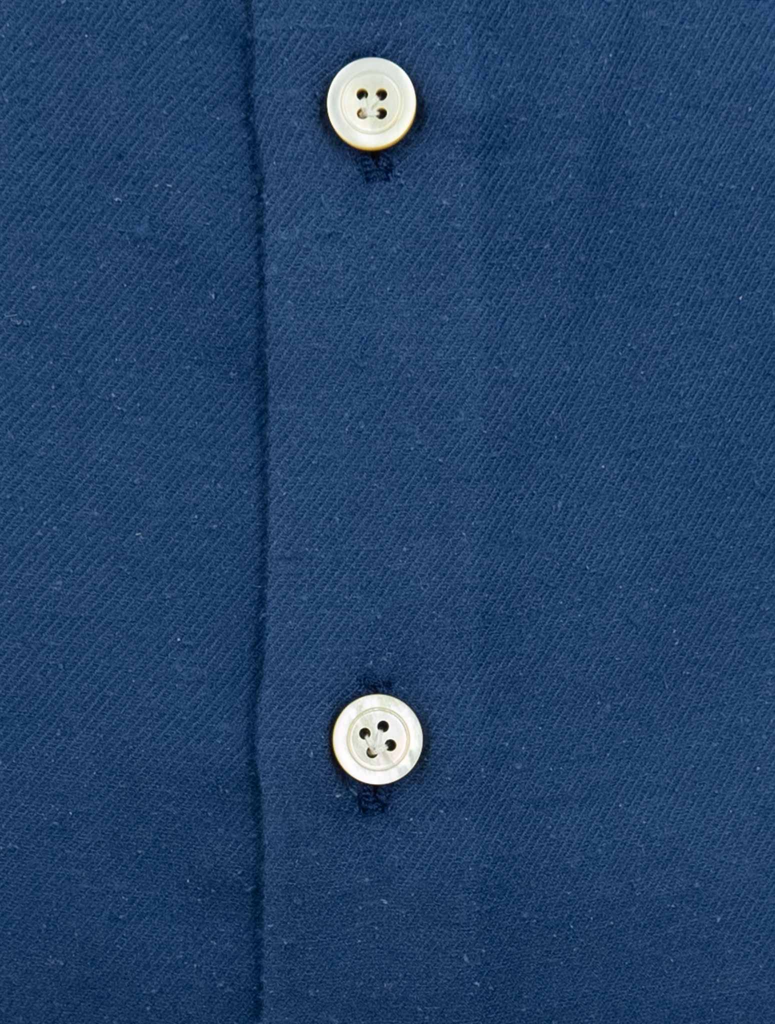 Kiton Blue Cotton Cashmere Shirt