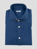 Kiton Blue Cotton Silk Shirt