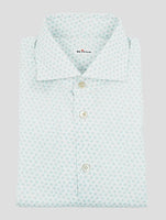 Kiton White Light Blue Cotton Shirt