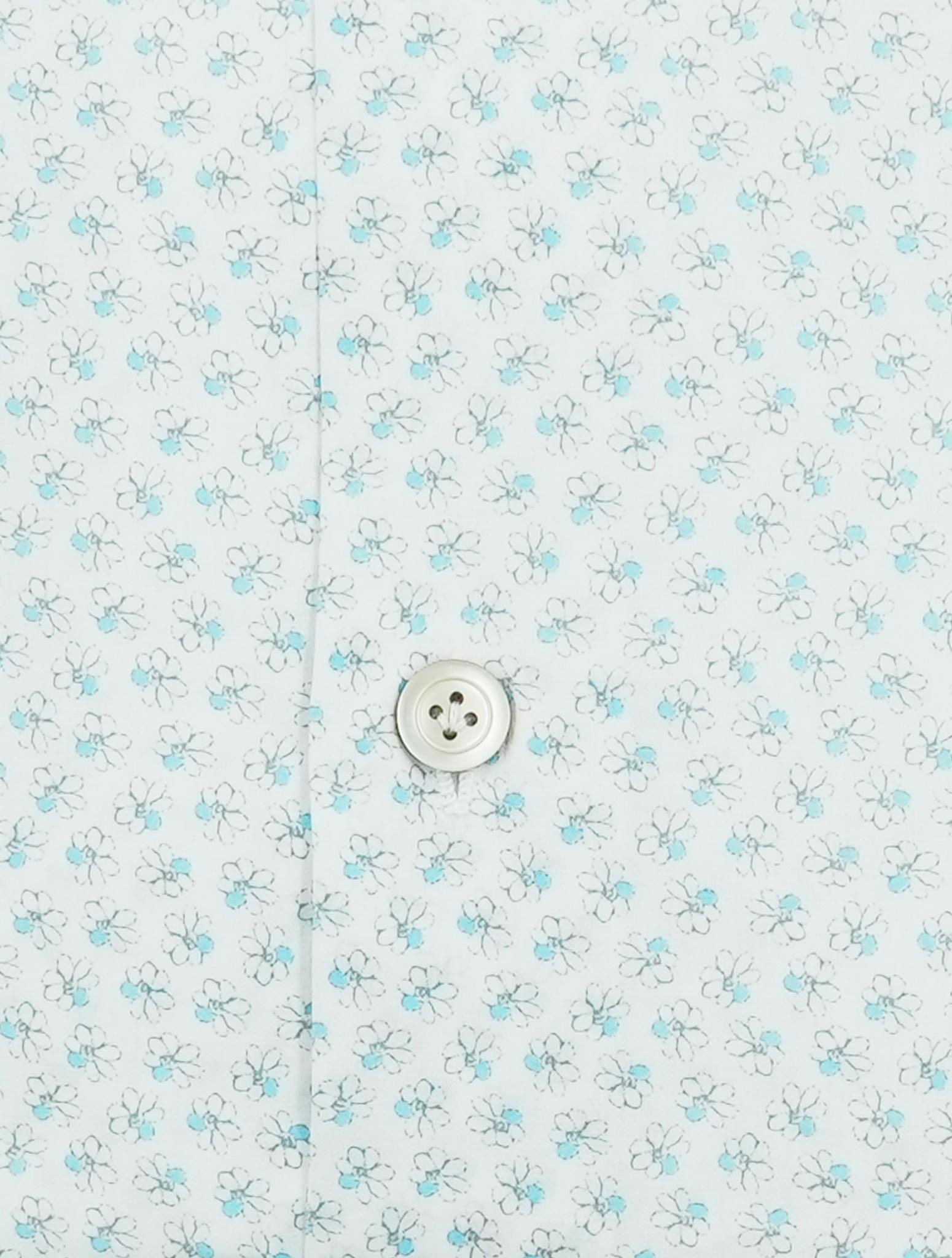 Kiton White Light Blue Cotton Shirt