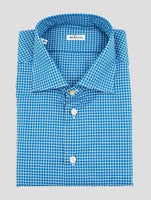 Kiton Blue White Cotton Shirt
