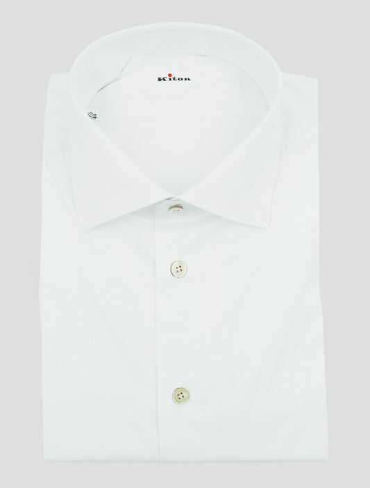 Kiton White Cotton Pa Ea Shirt
