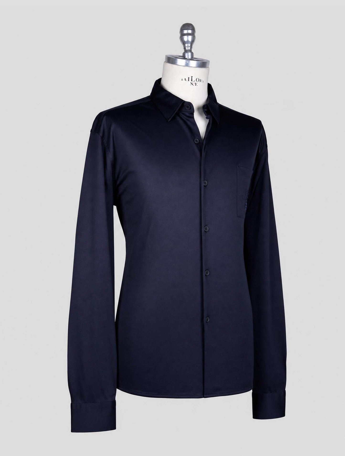 Kiton Knt Dark Blue Cotton Shirt