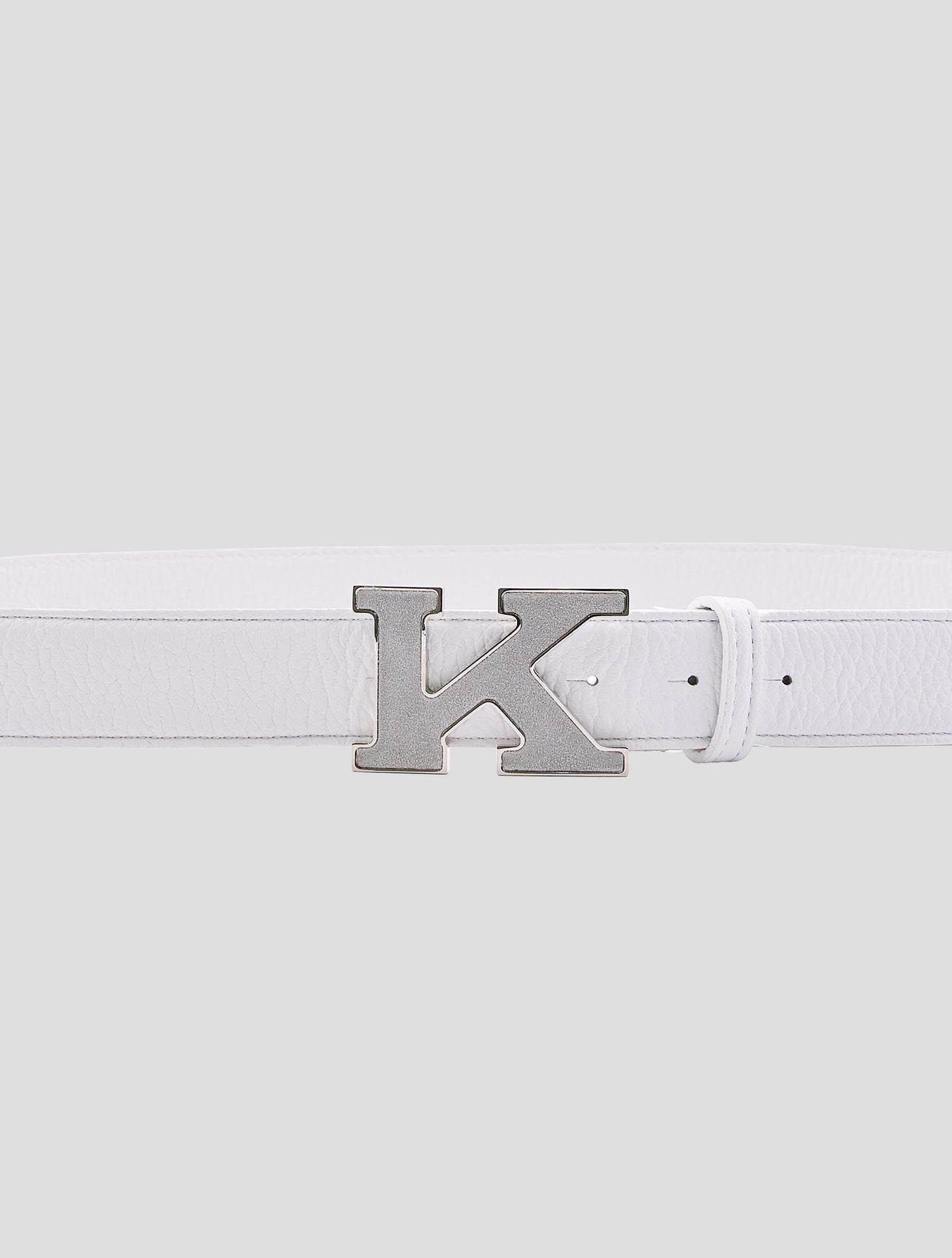 Kiton White Leather Belt