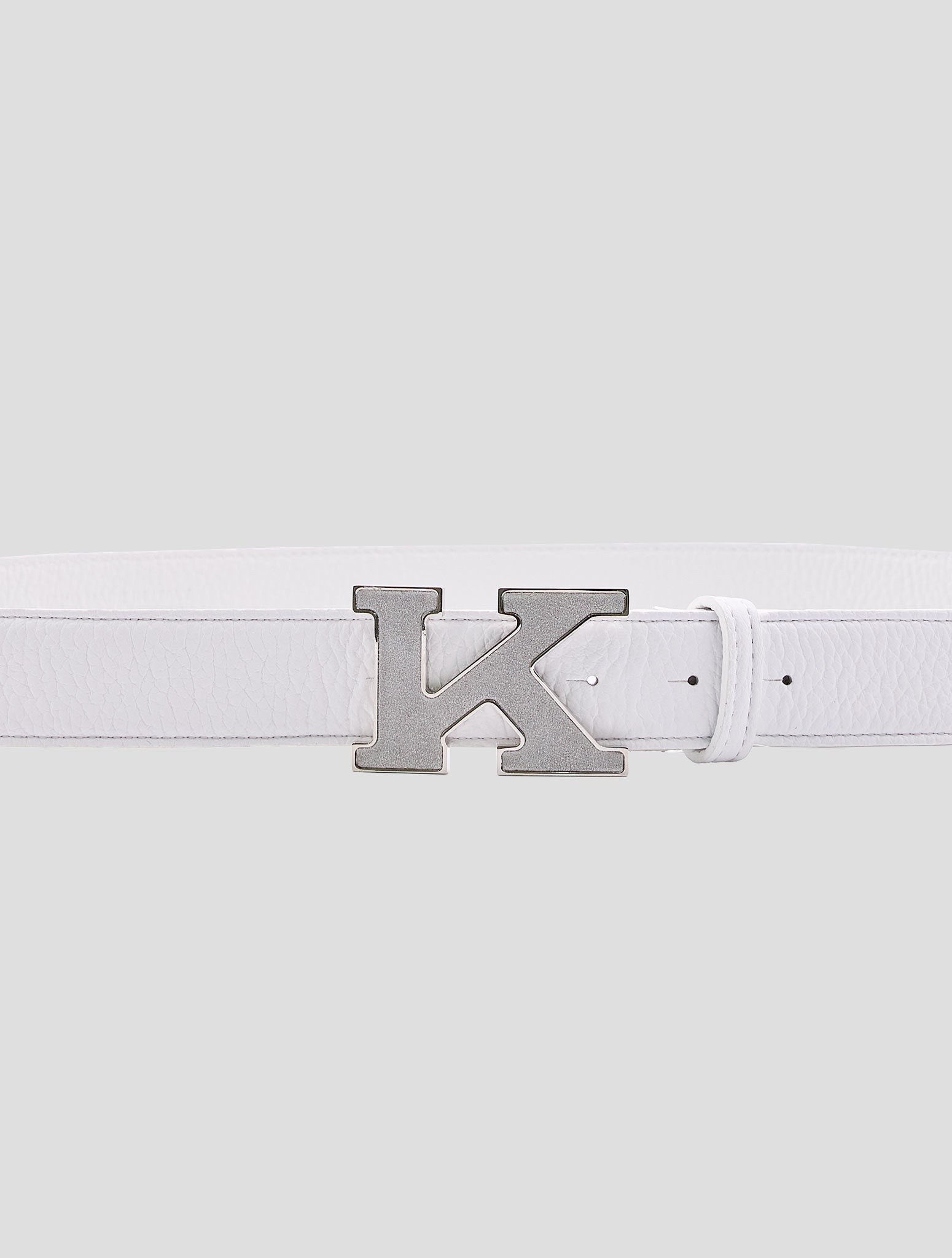 Kiton White Leather Belt