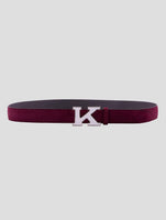 Kiton Burgundy Leather Suede Belt