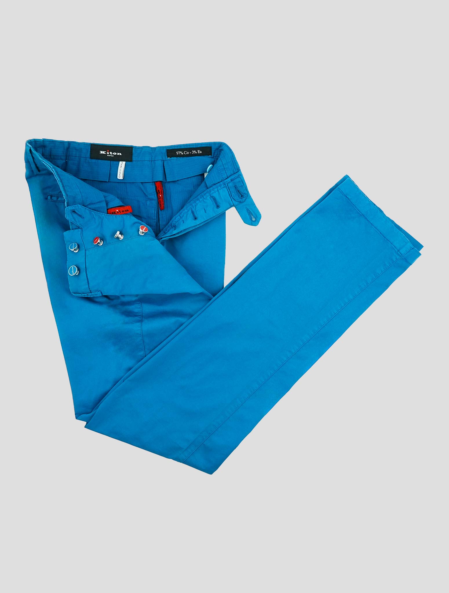 Kiton Blue Cotton Ea Pants