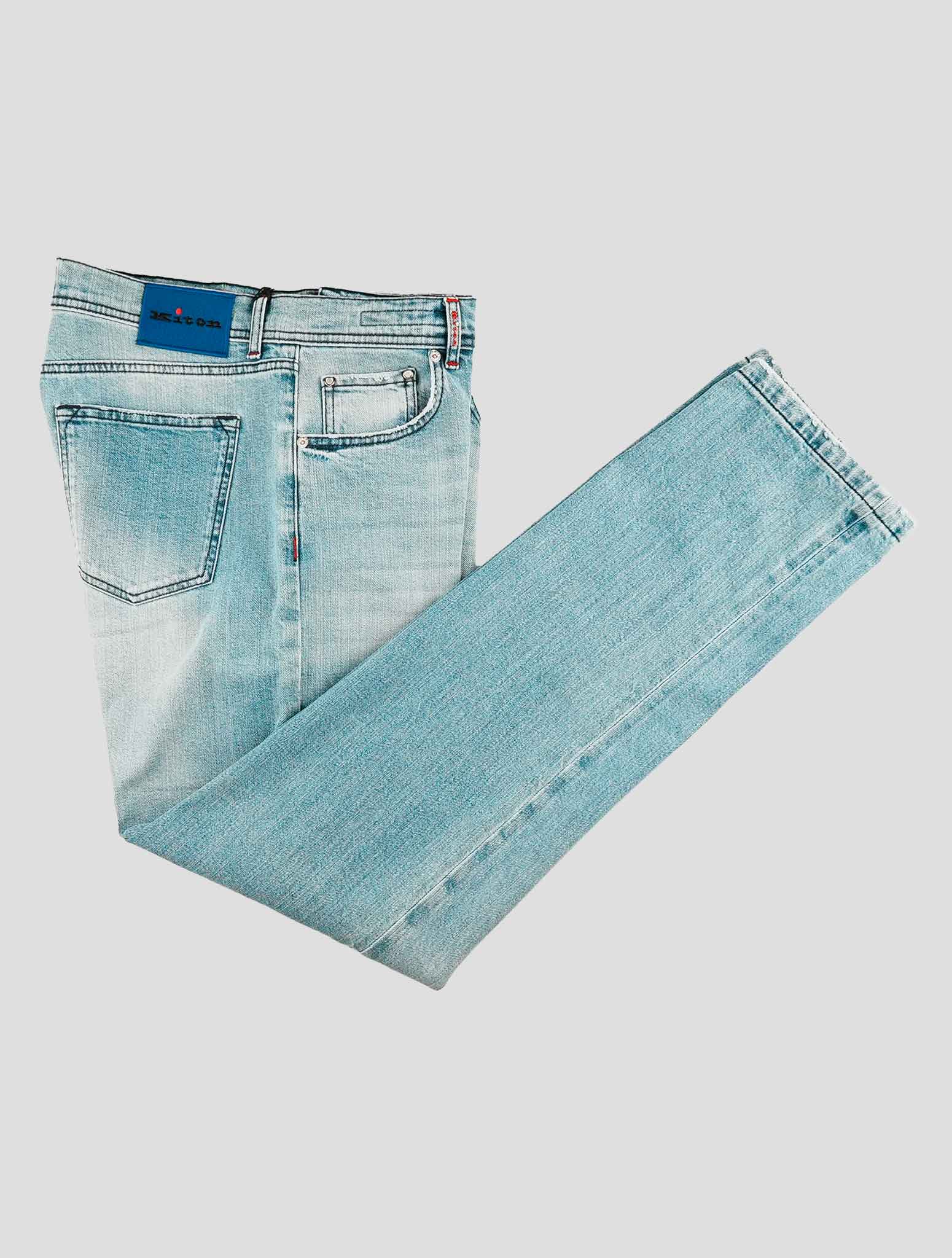 Kiton Light Blue Cotton Ea Jeans