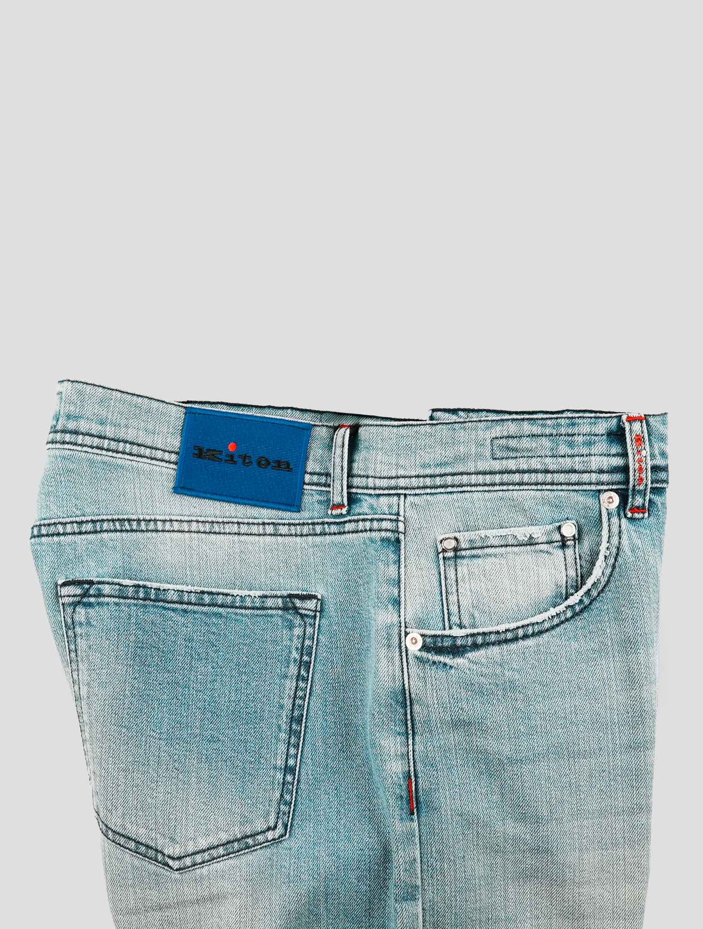 Kiton Light Blue Cotton Ea Jeans