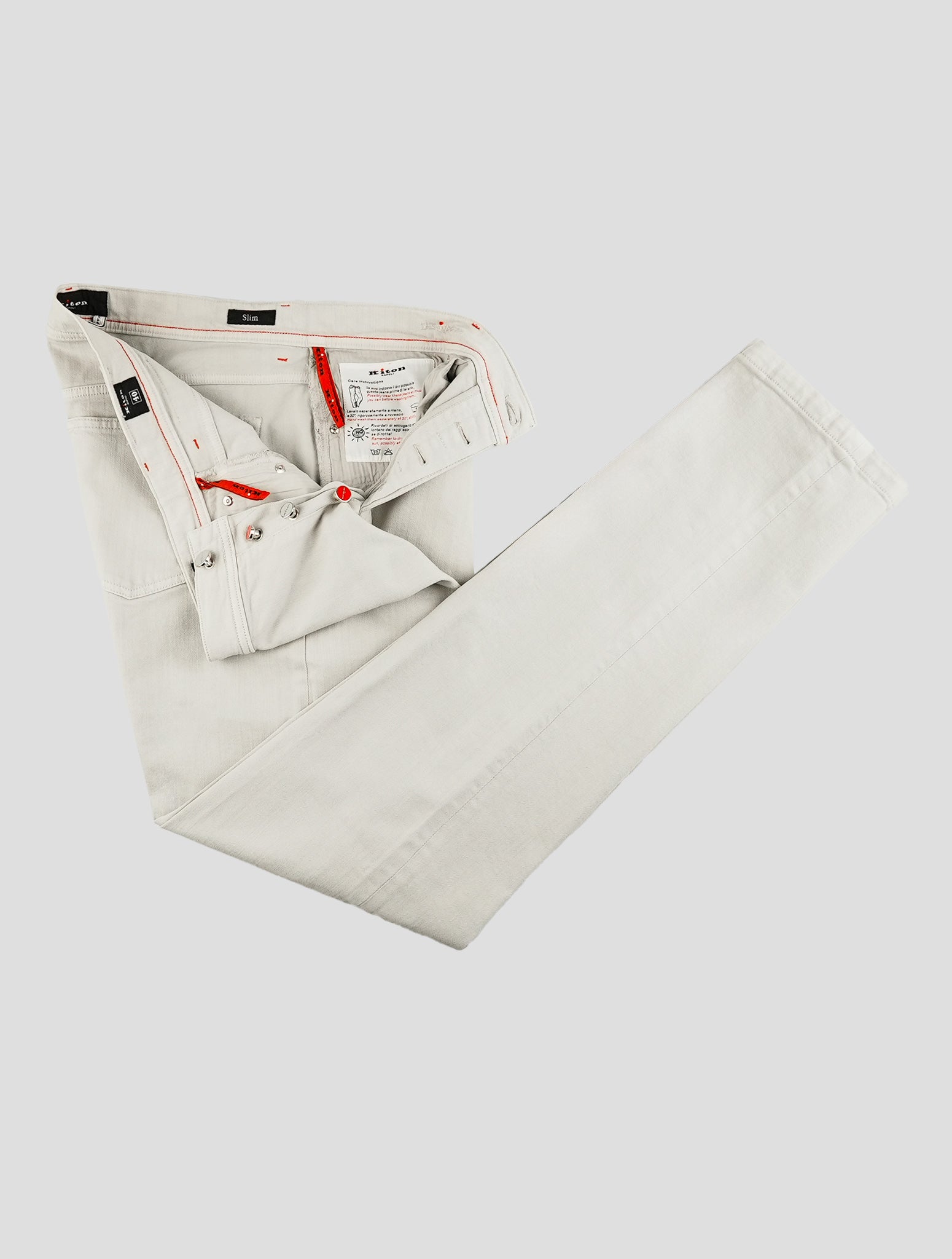Kiton Gray Cotton Ea Jeans