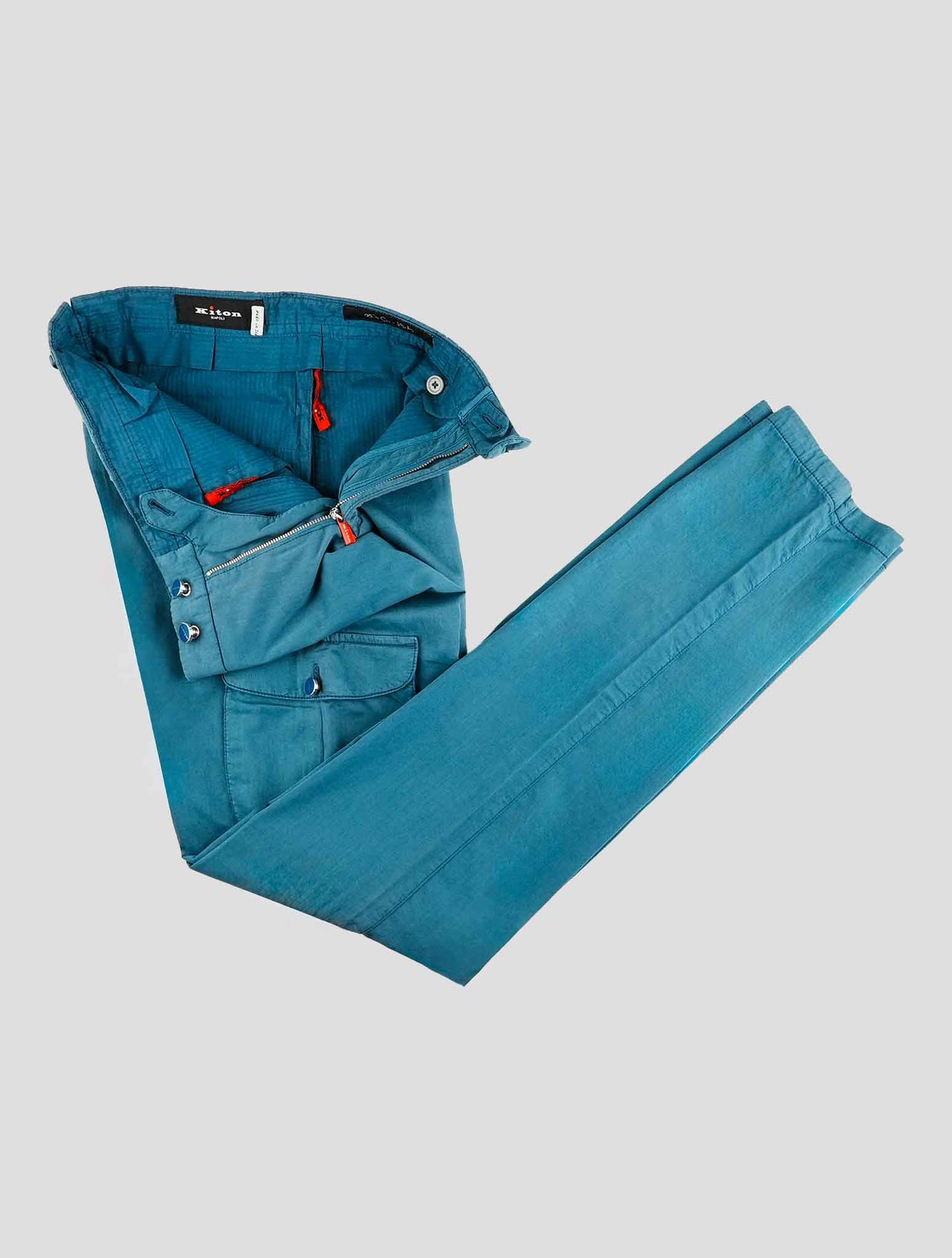 Kiton Blue Cotton Ea Cargo Pants