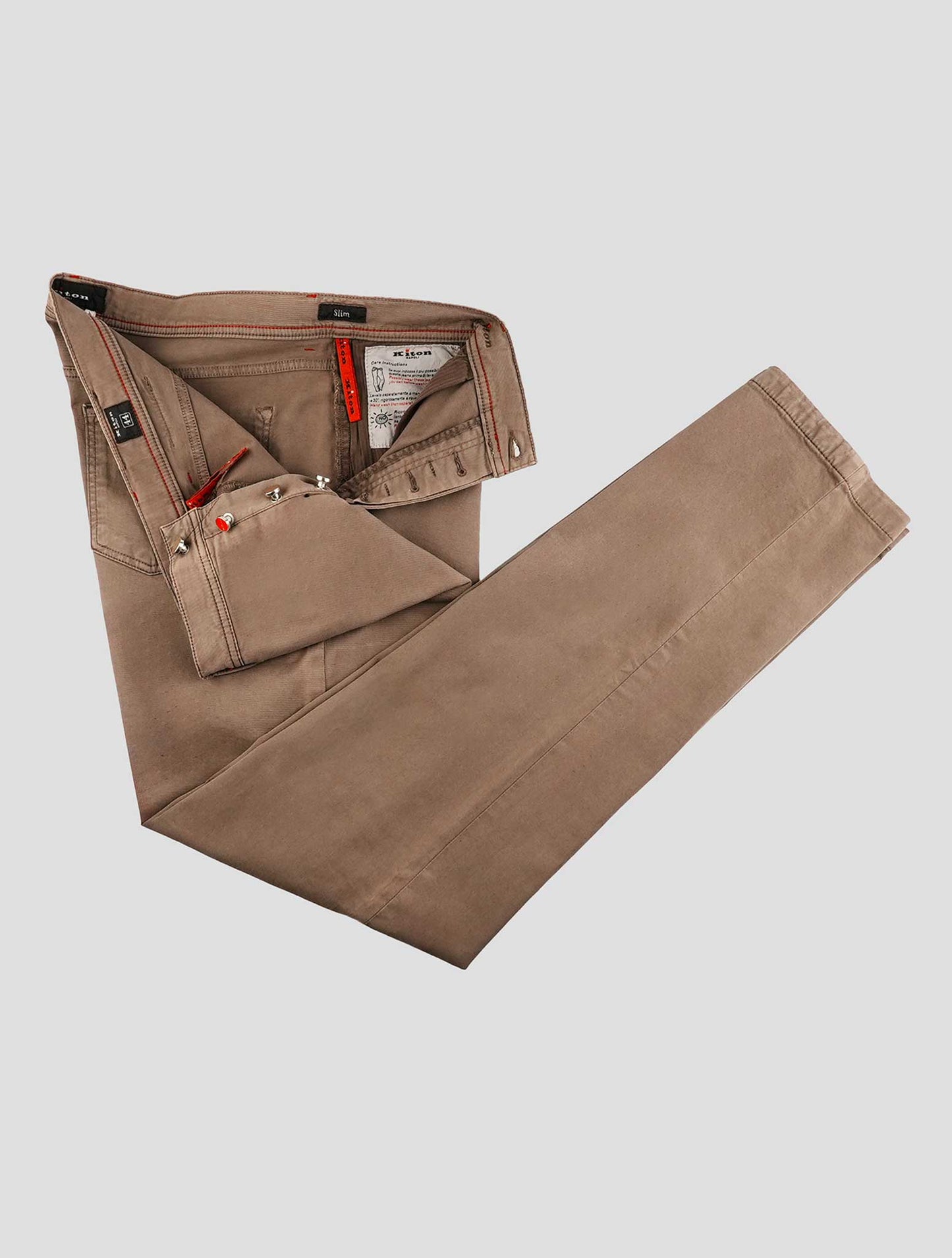 Kiton Brown Cotton Ea Jeans