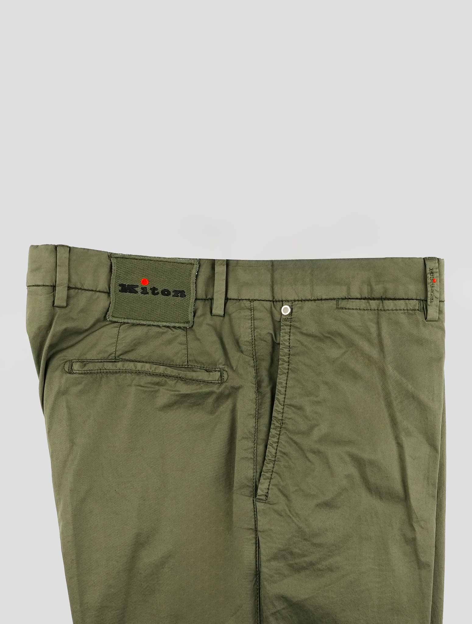 Kiton Green Cotton Ea Pants