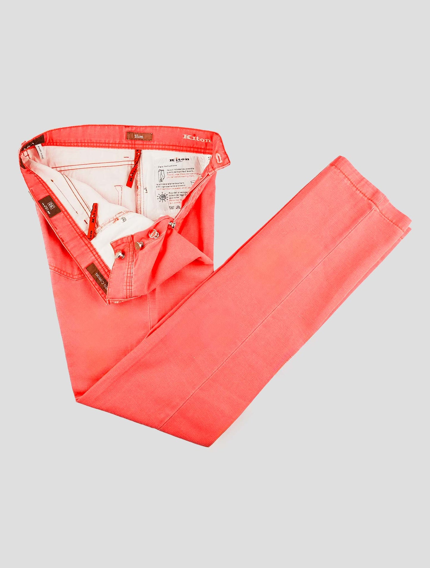 Kiton Red Cotton Jeans