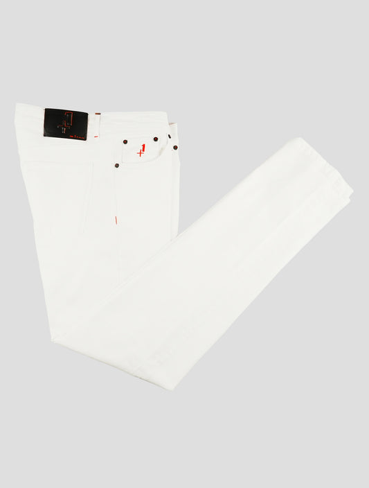 Kiton White Cotton Ea Jeans