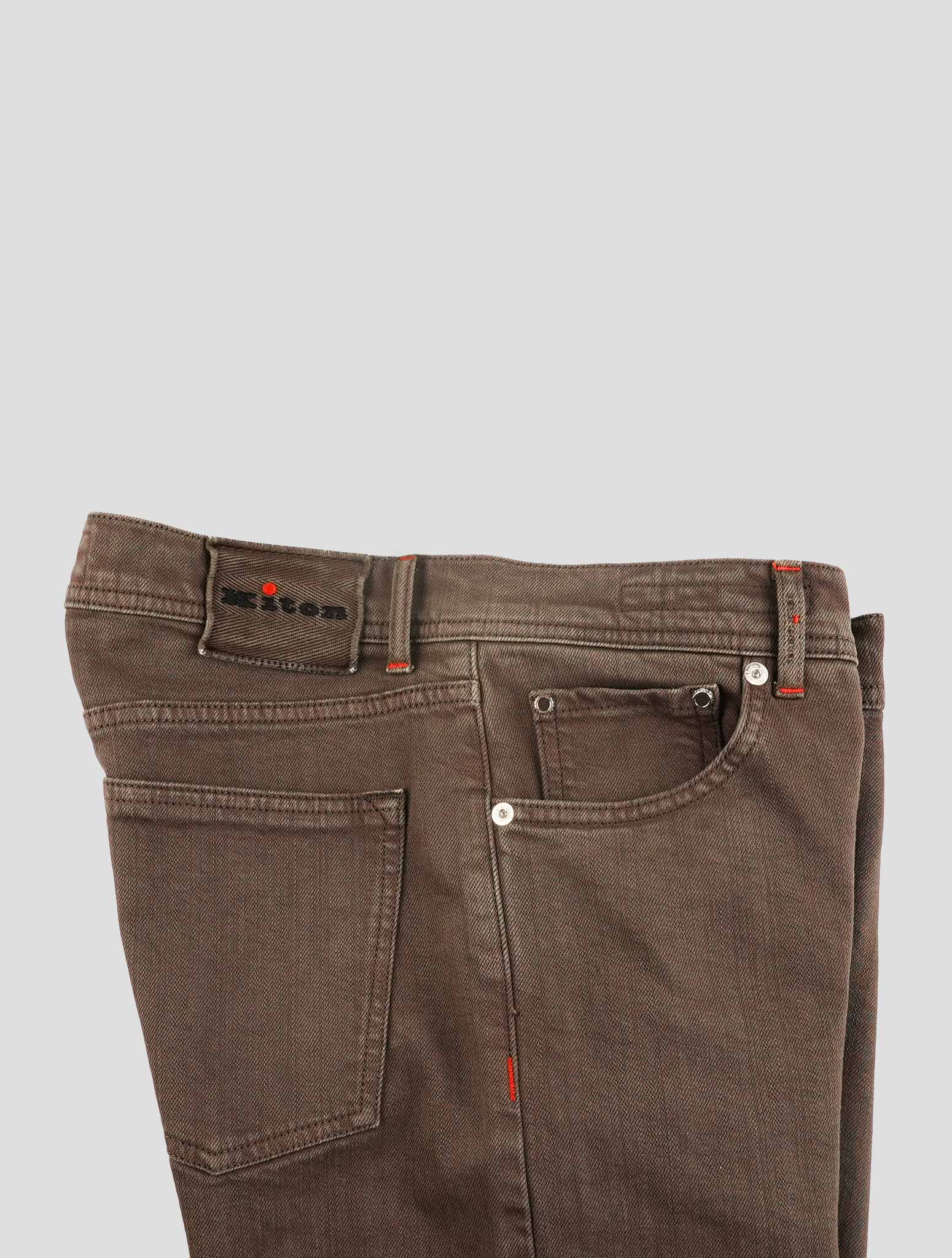 Kiton Brown Cotton Ea Jeans