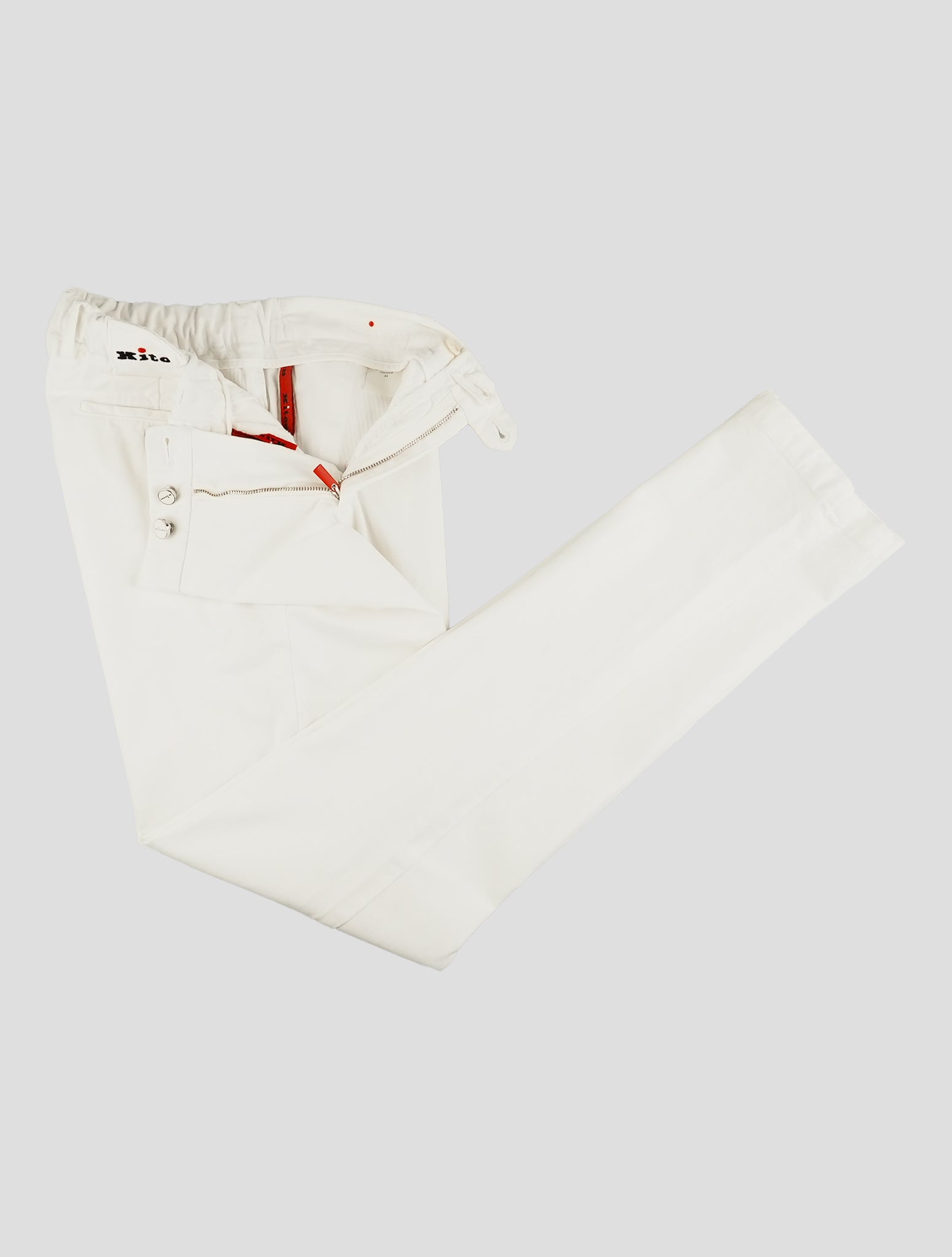 Kiton White Lyocell Cotton Ea Pants