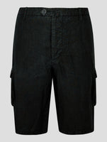 Kiton Black Linen Cargo Pants
