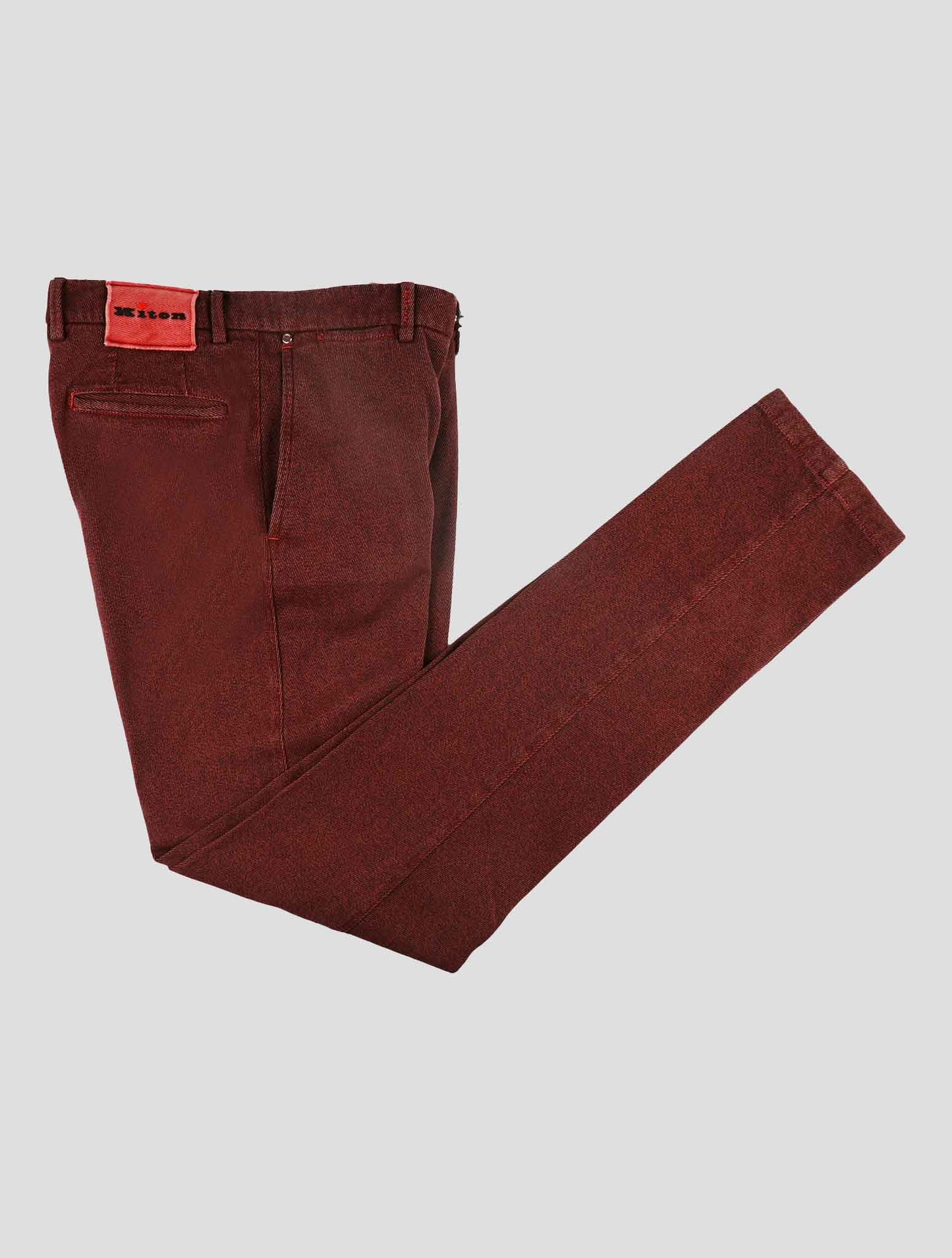 Kiton Burgundy Cotton Ea Pants