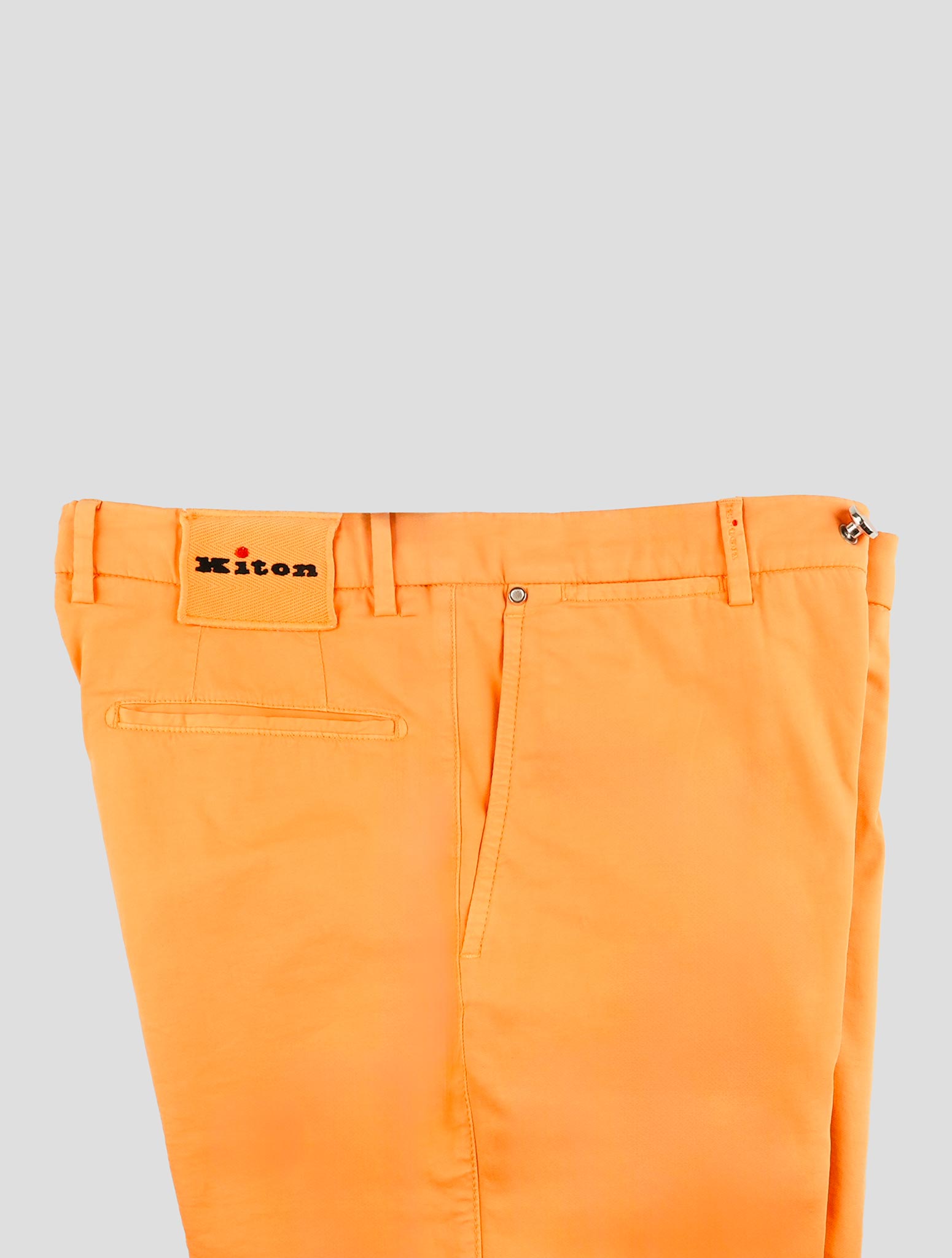 Kiton Orange Cotton Silk Ea Pants